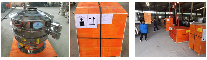 800型全不鏽鋼振動篩裝機發貨現場