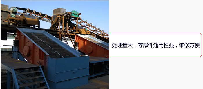 圓振動篩處理量大，零部件通用性強，維修方便。