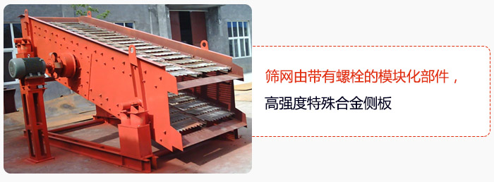 篩網由帶有螺栓的模塊化部件，高強度特殊合金側板