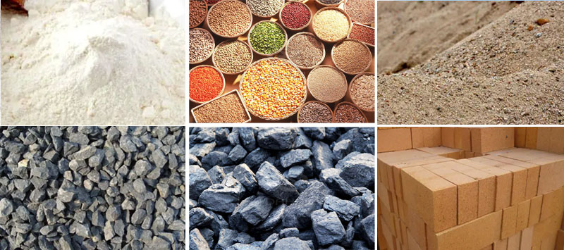 風冷式直線振動篩可篩分物料有：耐火材料，糧食，沙土，石子等。